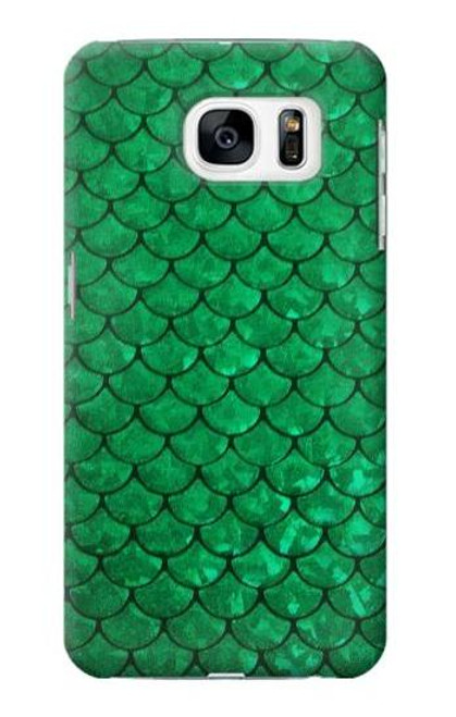 W2704 Green Fish Scale Pattern Graphic Hard Case and Leather Flip Case For Samsung Galaxy S7