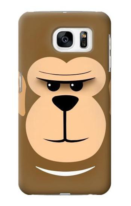 W2721 Cute Grumpy Monkey Cartoon Hard Case and Leather Flip Case For Samsung Galaxy S7