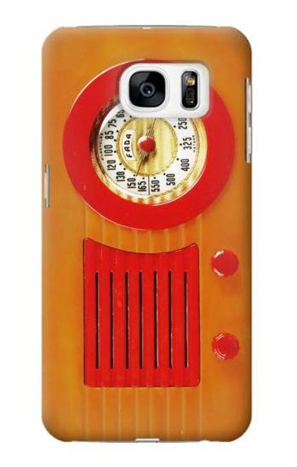 W2780 Vintage Orange Bakelite Radio Hard Case and Leather Flip Case For Samsung Galaxy S7