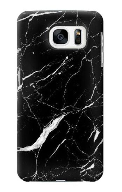 W2895 Black Marble Graphic Printed Hard Case and Leather Flip Case For Samsung Galaxy S7