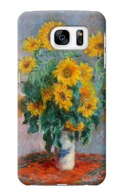 W2937 Claude Monet Bouquet of Sunflowers Hard Case and Leather Flip Case For Samsung Galaxy S7