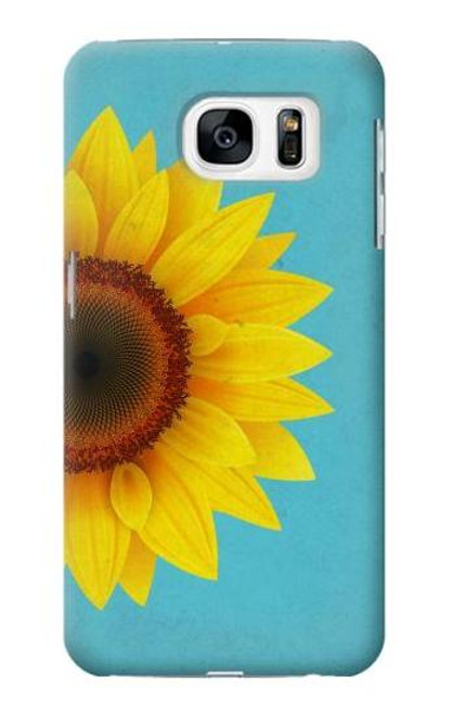 W3039 Vintage Sunflower Blue Hard Case and Leather Flip Case For Samsung Galaxy S7