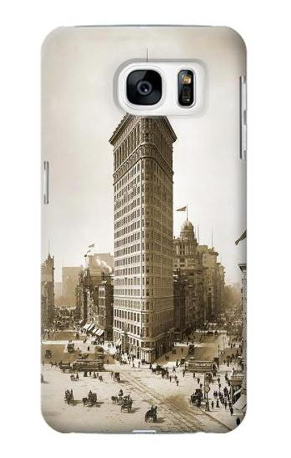 W3046 Old New York Flatiron Building Hard Case and Leather Flip Case For Samsung Galaxy S7