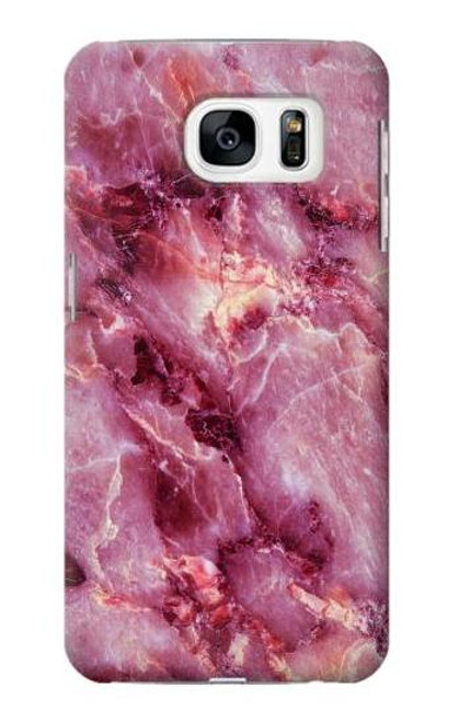 W3052 Pink Marble Graphic Printed Hard Case and Leather Flip Case For Samsung Galaxy S7