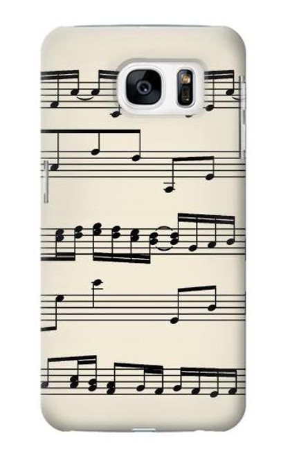 W3082 Music Sheet Hard Case and Leather Flip Case For Samsung Galaxy S7