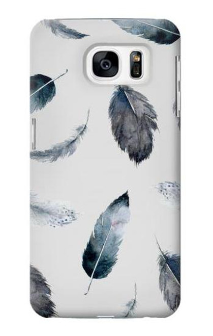 W3085 Feather Paint Pattern Hard Case and Leather Flip Case For Samsung Galaxy S7