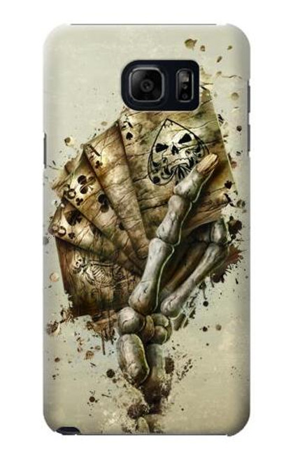 W0550 Skull Card Poker Hard Case and Leather Flip Case For Samsung Galaxy S6 Edge Plus