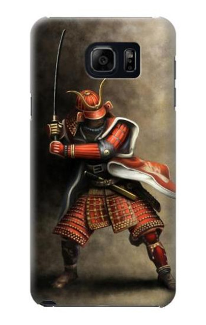 W0796 Japan Red Samurai Hard Case and Leather Flip Case For Samsung Galaxy S6 Edge Plus