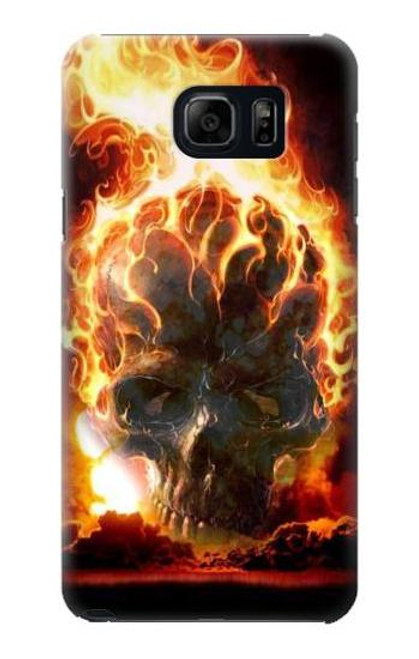 W0863 Hell Fire Skull Hard Case and Leather Flip Case For Samsung Galaxy S6 Edge Plus