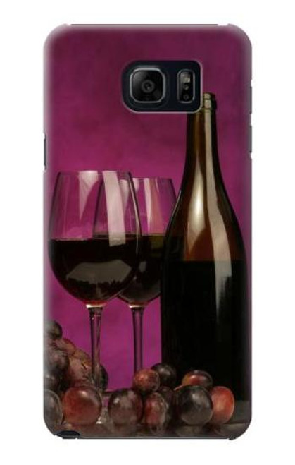 W0910 Red Wine Hard Case and Leather Flip Case For Samsung Galaxy S6 Edge Plus