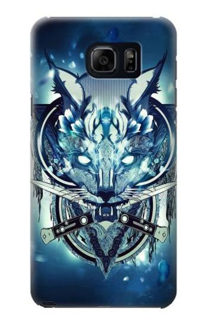 W1135 Wolf with knives Rock Hard Case and Leather Flip Case For Samsung Galaxy S6 Edge Plus