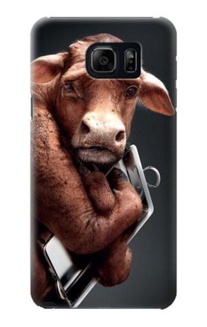 W1271 Crazy Cow Hard Case and Leather Flip Case For Samsung Galaxy S6 Edge Plus