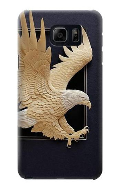 W1383 Paper Sculpture Eagle Hard Case and Leather Flip Case For Samsung Galaxy S6 Edge Plus