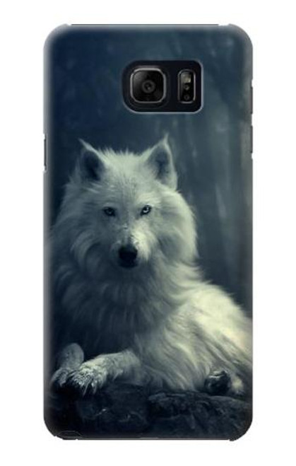 W1516 White Wolf Hard Case and Leather Flip Case For Samsung Galaxy S6 Edge Plus