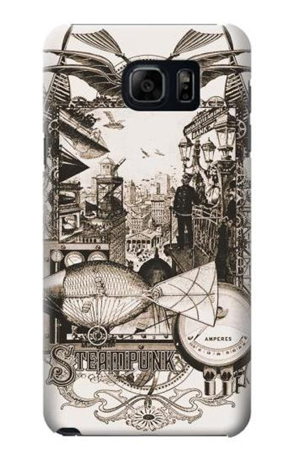 W1681 Steampunk Drawing Hard Case and Leather Flip Case For Samsung Galaxy S6 Edge Plus