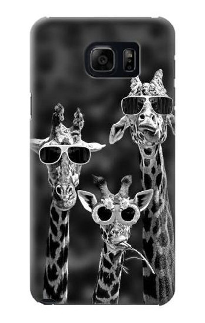 W2327 Giraffes With Sunglasses Hard Case and Leather Flip Case For Samsung Galaxy S6 Edge Plus