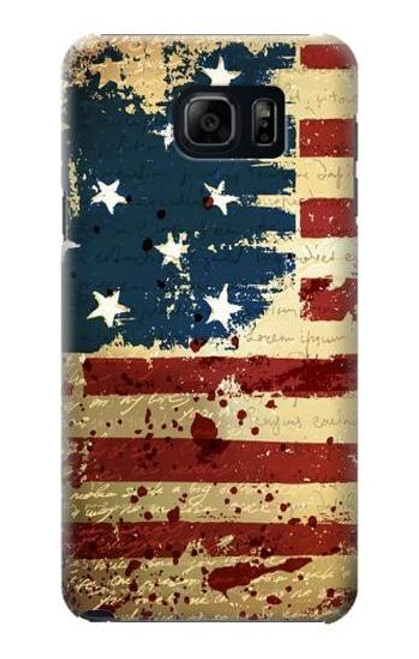 W2349 Old American Flag Hard Case and Leather Flip Case For Samsung Galaxy S6 Edge Plus