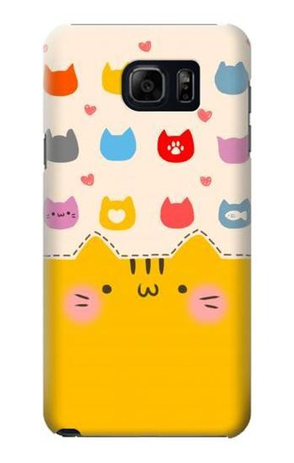 W2442 Cute Cat Cartoon Funny Hard Case and Leather Flip Case For Samsung Galaxy S6 Edge Plus