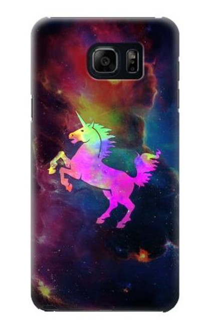W2486 Rainbow Unicorn Nebula Space Hard Case and Leather Flip Case For Samsung Galaxy S6 Edge Plus