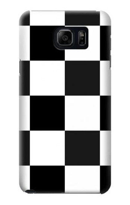 W2492 Black and White Check Hard Case and Leather Flip Case For Samsung Galaxy S6 Edge Plus