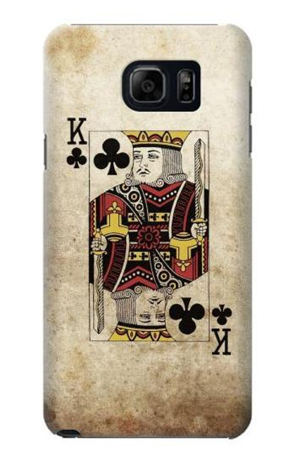 W2528 Poker King Card Hard Case and Leather Flip Case For Samsung Galaxy S6 Edge Plus