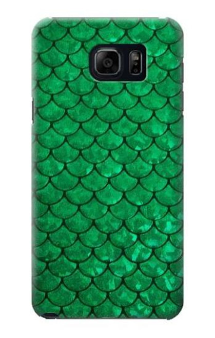 W2704 Green Fish Scale Pattern Graphic Hard Case and Leather Flip Case For Samsung Galaxy S6 Edge Plus