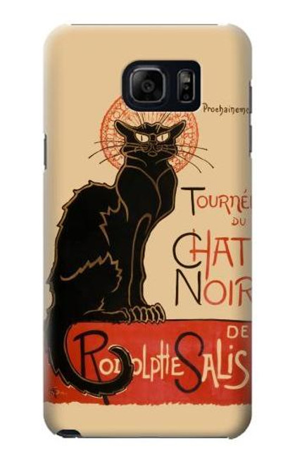 W2739 Chat Noir Black Cat Vintage Hard Case and Leather Flip Case For Samsung Galaxy S6 Edge Plus