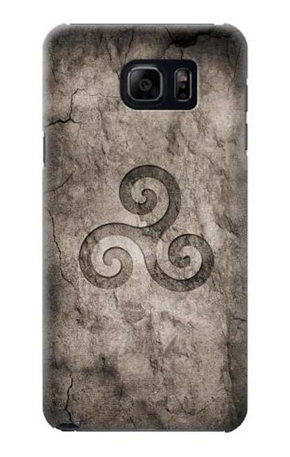 W2892 Triskele Symbol Stone Texture Hard Case and Leather Flip Case For Samsung Galaxy S6 Edge Plus