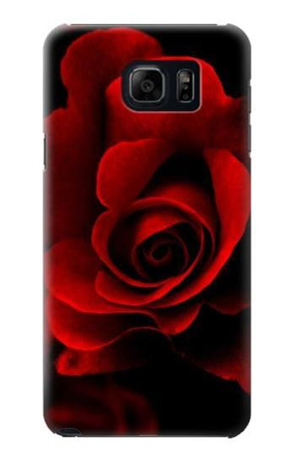 W2898 Red Rose Hard Case and Leather Flip Case For Samsung Galaxy S6 Edge Plus