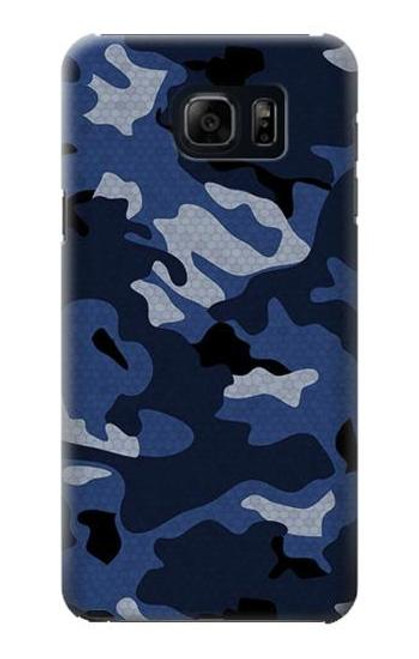 W2959 Navy Blue Camo Camouflage Hard Case and Leather Flip Case For Samsung Galaxy S6 Edge Plus