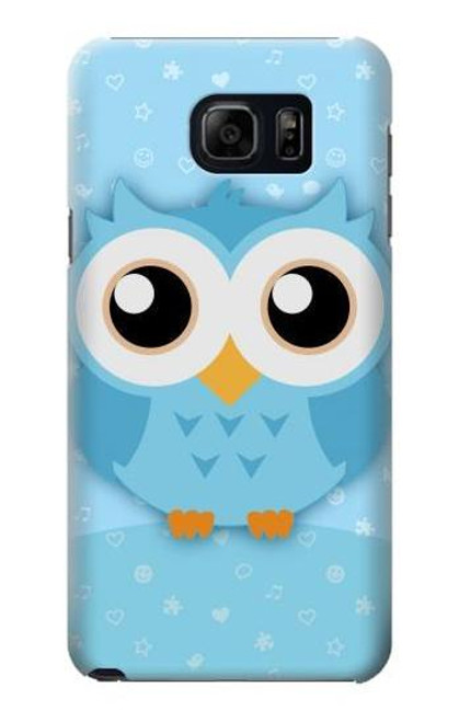 W3029 Cute Blue Owl Hard Case and Leather Flip Case For Samsung Galaxy S6 Edge Plus