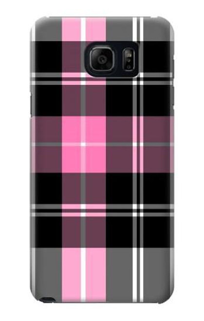 W3091 Pink Plaid Pattern Hard Case and Leather Flip Case For Samsung Galaxy S6 Edge Plus