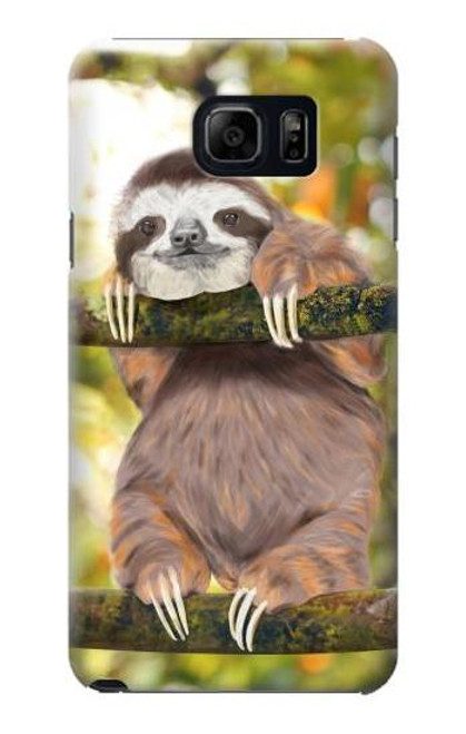 W3138 Cute Baby Sloth Paint Hard Case and Leather Flip Case For Samsung Galaxy S6 Edge Plus