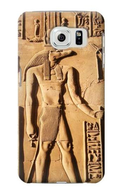 W0391 Egyptian Sobek Hard Case and Leather Flip Case For Samsung Galaxy S6 Edge