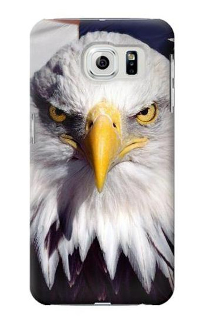 W0854 Eagle American Hard Case and Leather Flip Case For Samsung Galaxy S6 Edge