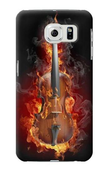 W0864 Fire Violin Hard Case and Leather Flip Case For Samsung Galaxy S6 Edge