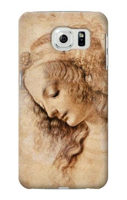 W1045 Leonardo da Vinci Woman's Head Hard Case and Leather Flip Case For Samsung Galaxy S6 Edge