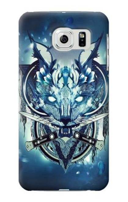 W1135 Wolf with knives Rock Hard Case and Leather Flip Case For Samsung Galaxy S6 Edge