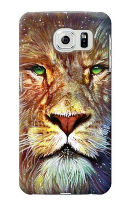 W1354 Lion Hard Case and Leather Flip Case For Samsung Galaxy S6 Edge