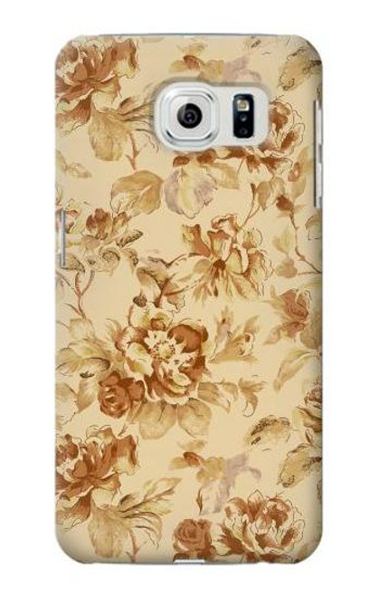 W2180 Flower Floral Vintage Pattern Hard Case and Leather Flip Case For Samsung Galaxy S6 Edge