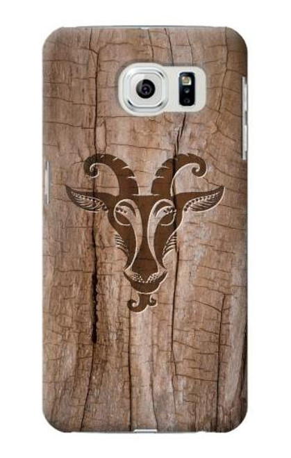 W2183 Goat Wood Graphic Printed Hard Case and Leather Flip Case For Samsung Galaxy S6 Edge