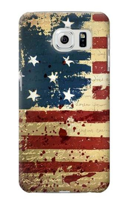 W2349 Old American Flag Hard Case and Leather Flip Case For Samsung Galaxy S6 Edge