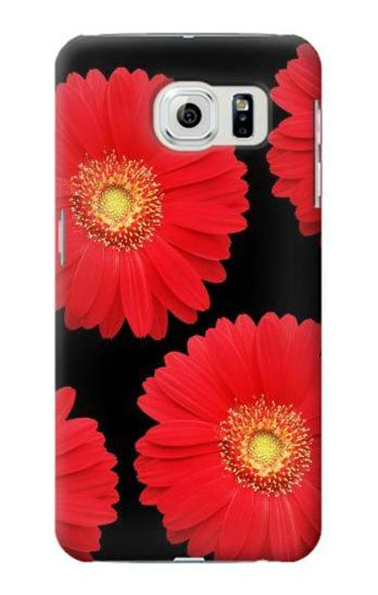 W2478 Red Daisy flower Hard Case and Leather Flip Case For Samsung Galaxy S6 Edge