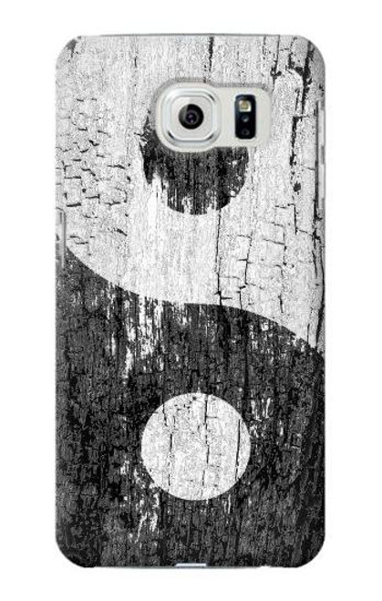 W2489 Yin Yang Wood Graphic Printed Hard Case and Leather Flip Case For Samsung Galaxy S6 Edge