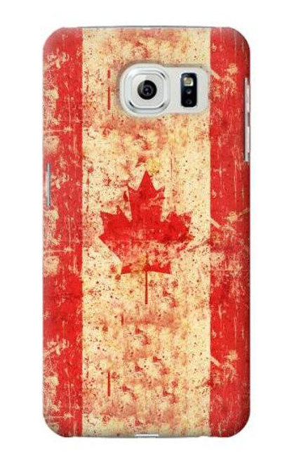 W2490 Canada Maple Leaf Flag Texture Hard Case and Leather Flip Case For Samsung Galaxy S6 Edge