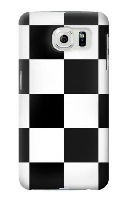 W2492 Black and White Check Hard Case and Leather Flip Case For Samsung Galaxy S6 Edge