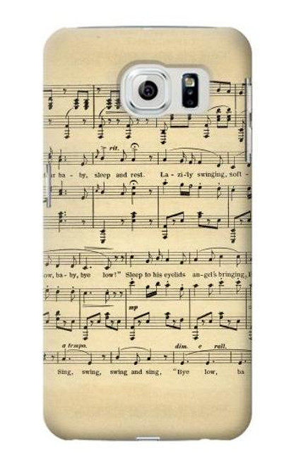 W2504 Vintage Music Sheet Hard Case and Leather Flip Case For Samsung Galaxy S6 Edge