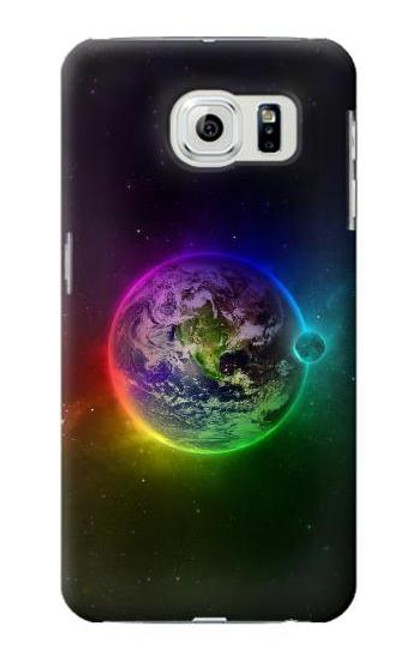 W2570 Colorful Planet Hard Case and Leather Flip Case For Samsung Galaxy S6 Edge