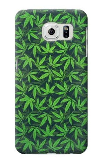 W2666 Marijuana Pattern Hard Case and Leather Flip Case For Samsung Galaxy S6 Edge