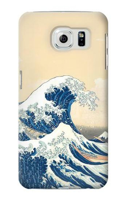 W2790 Hokusai Under The Wave off Kanagawa Hard Case and Leather Flip Case For Samsung Galaxy S6 Edge